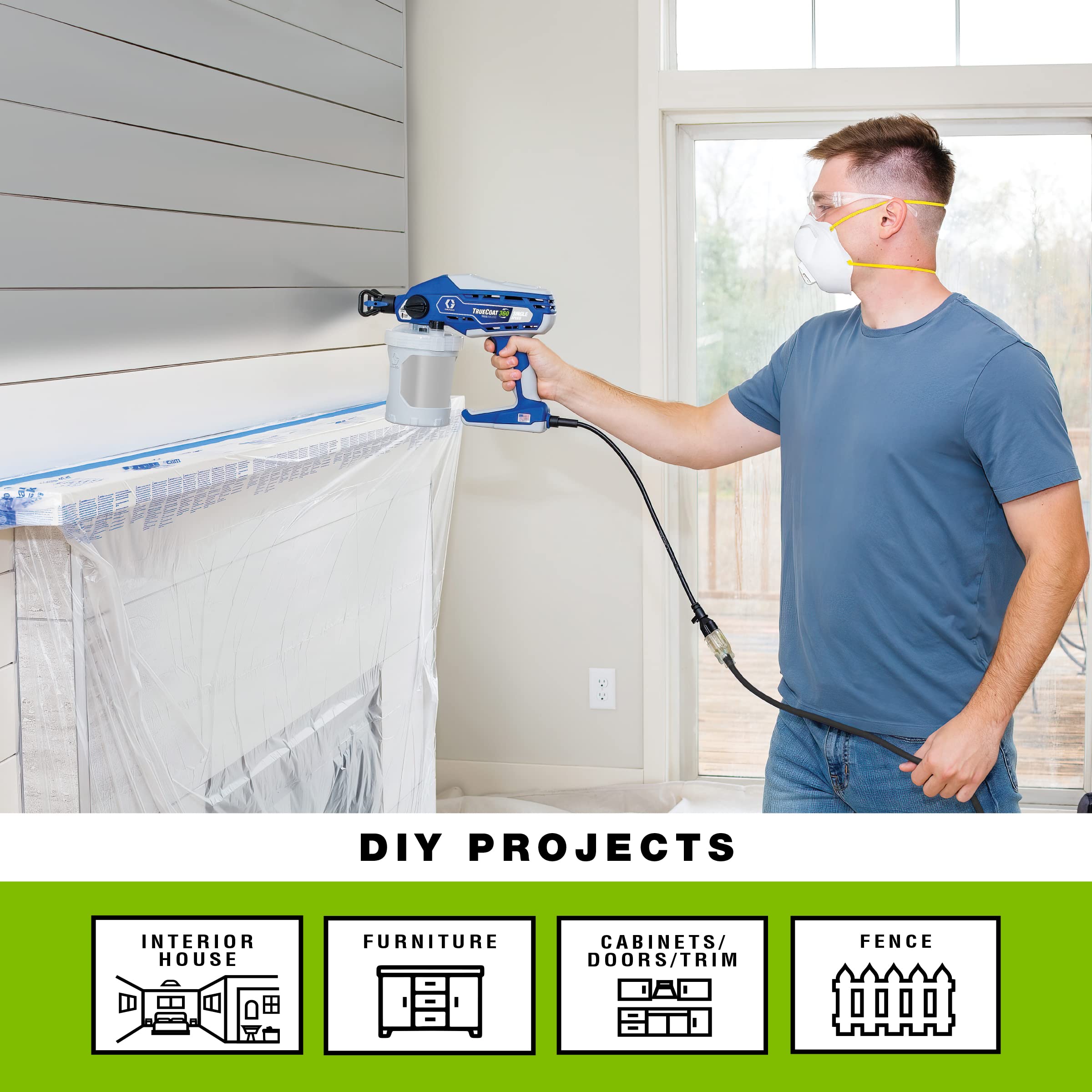 Graco 26D280 TrueCoat 360 Single Speed Paint Sprayer, Corded Electric, (Blue/White) - Image 3