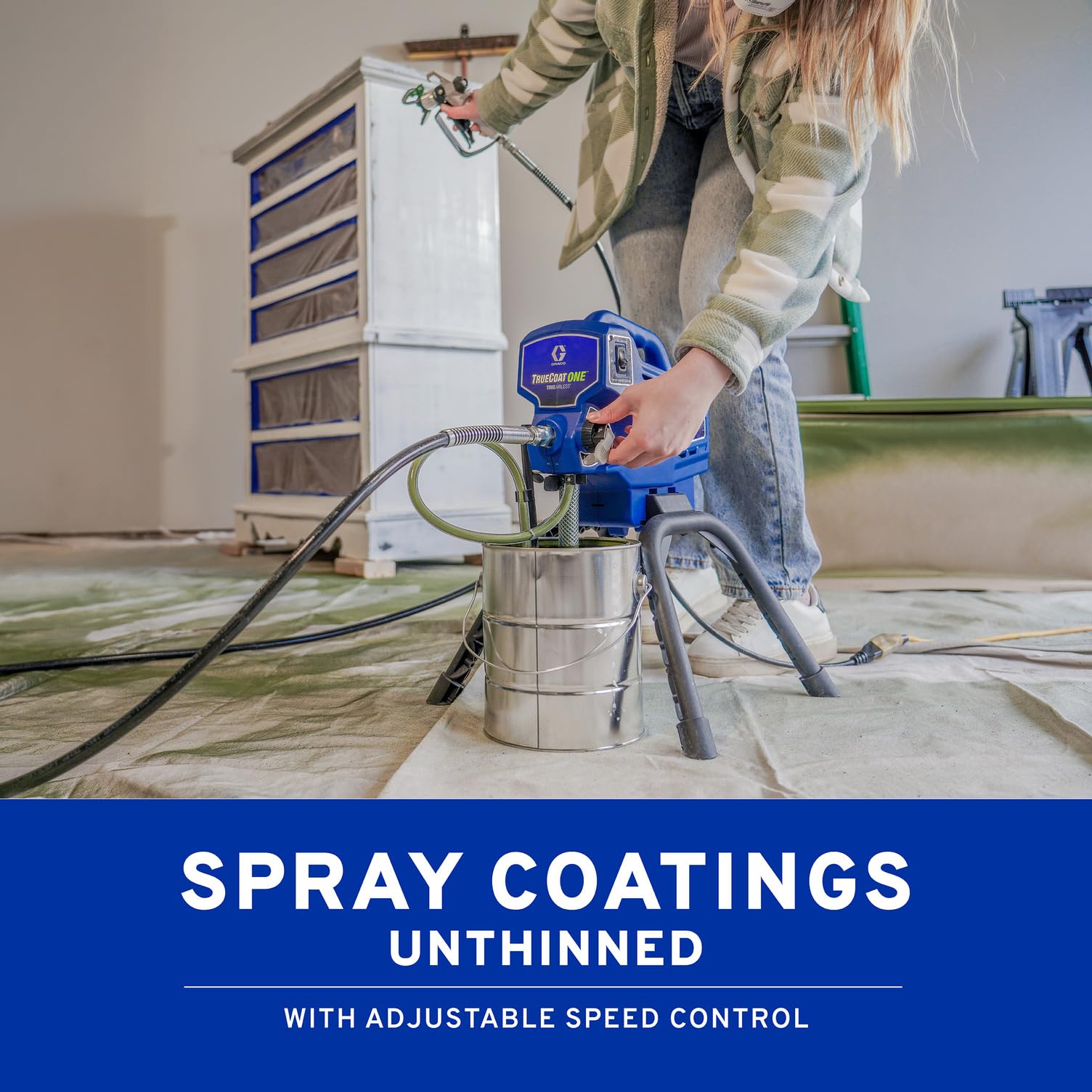 Graco Airless Paint Sprayer | DIY Designed for Interior or Exterior Projects | TrueCoat One TrueAirless Electric Sprayer 26DTC1 - Image 5
